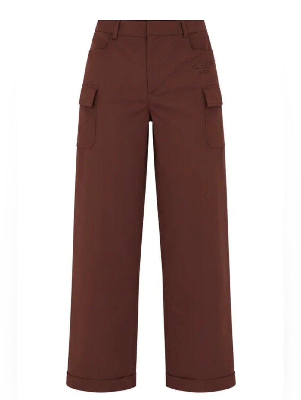 Women's Wide-Leg Cargo Trousers in Rich Brown